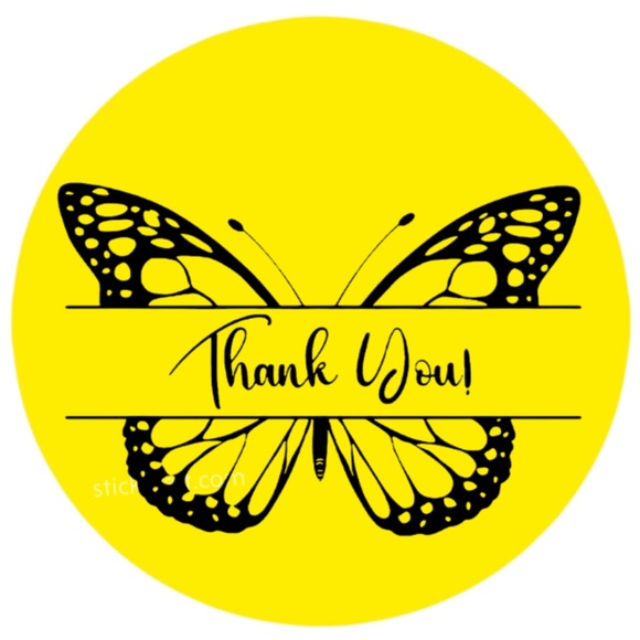 thank you sticker pink for business 2 inch round sticker - Picture 5 of 15